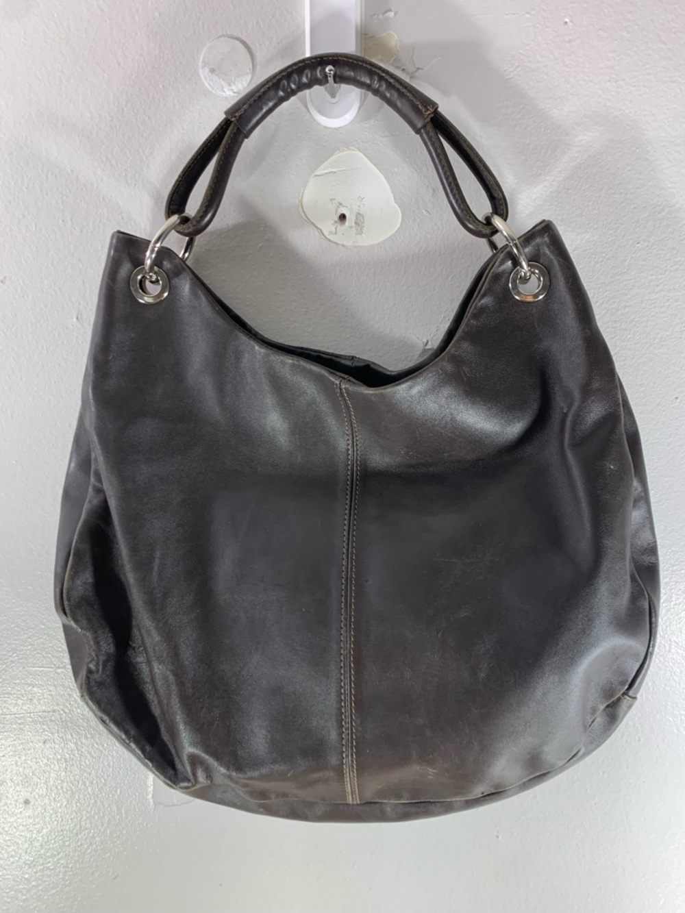 Alberta du canio Browns leather hobo bag made in italy slouchy shoulder purse